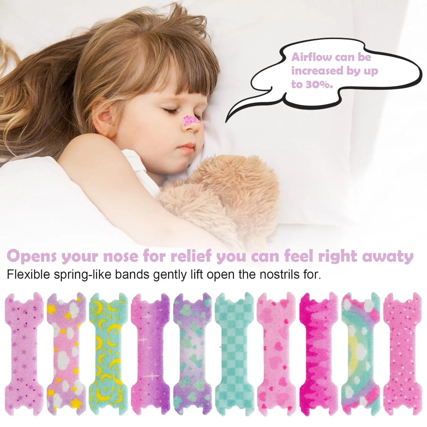Kids Anti-Snore Nose Strips Colorful